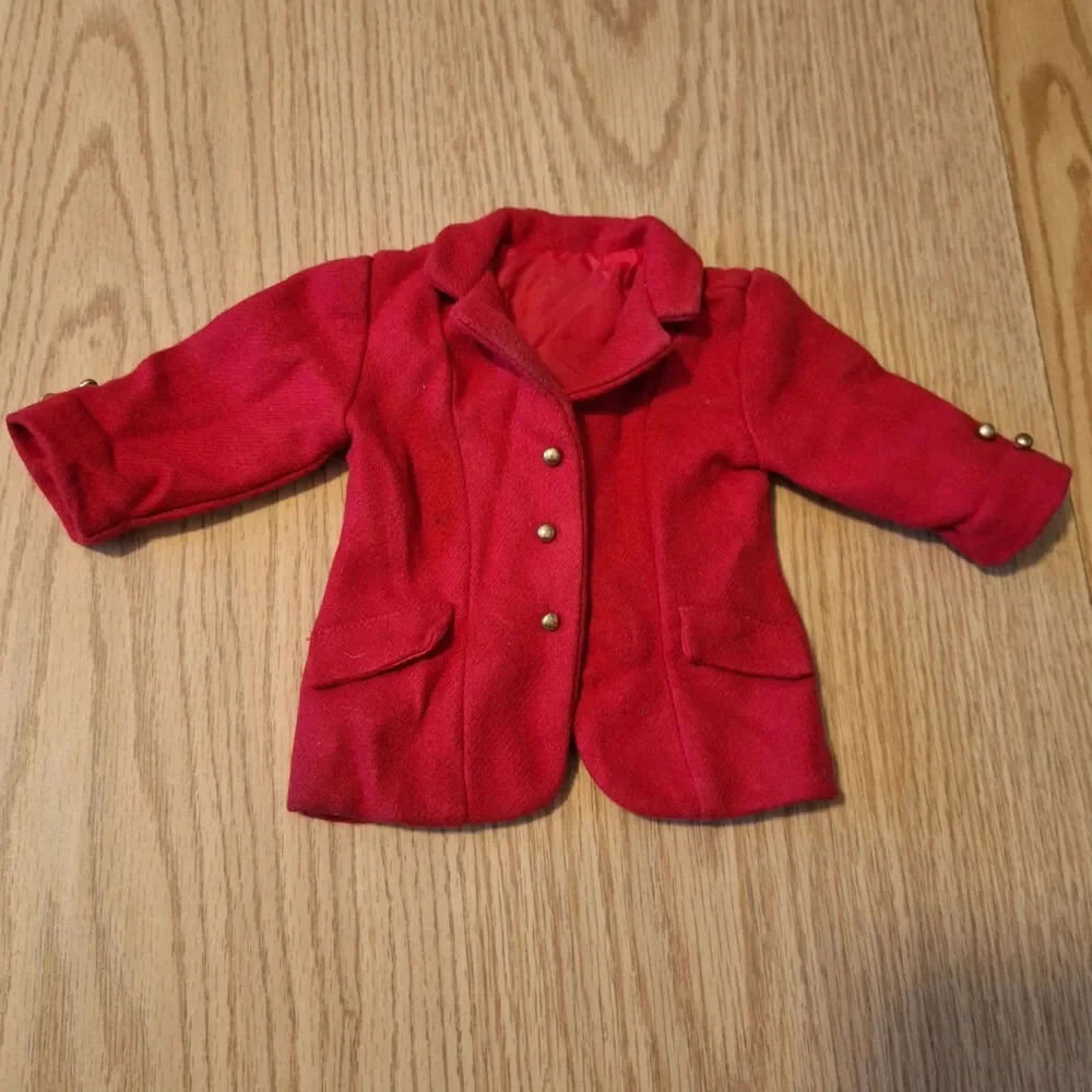 American Girl Doll Red Equestrian Riding Jacket Gold Buttons Coat Retired F04